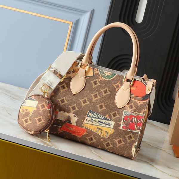 M47147 Badge Women s Designers Bags Handbag wer Leather Wallets Messenger Purse Card Holder pouch Laptop Coins Bag 25CM