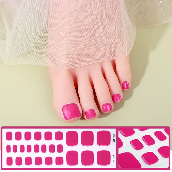 26Tips-Sheet Nail Sticker Adhesive Toenail Art Polish Tips French Glitter Sequins Nail Wraps Strips Easy Toenail Sticker