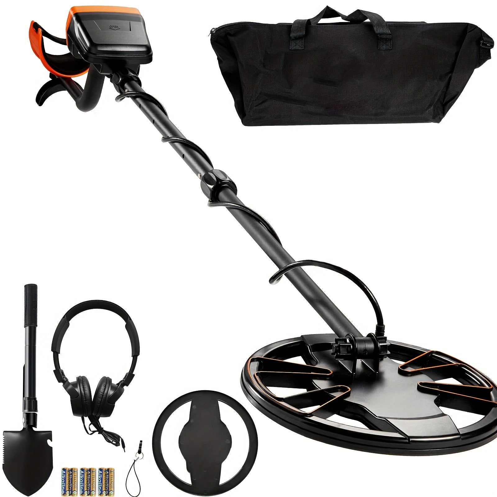 TEMU Happybuy Metal Detector, 10" Search Coil, Lcd Display, 7 , Adjustable 41"-52", Aluminum Stem, Dsp Chip, Golden Detection, 10" Depth