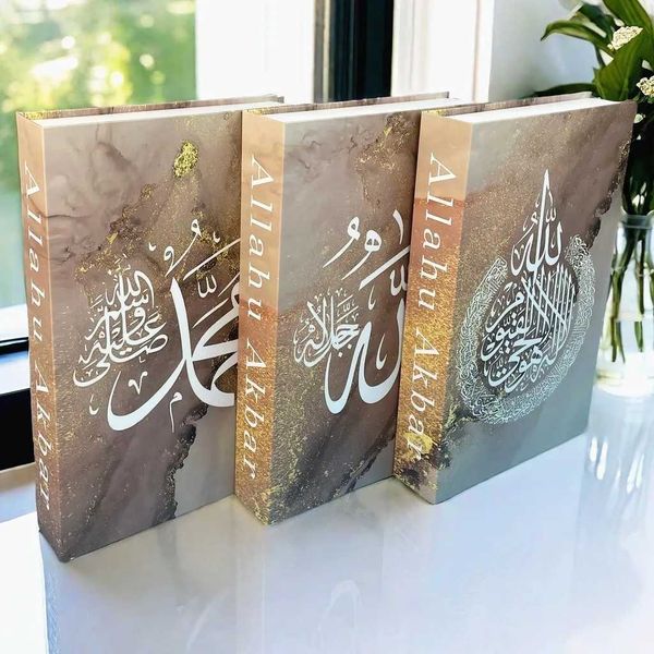 Islamic Fake Book Storage Box Kaaba Mosque Arch Moroccan Quran Decorative Coffee Table Books Faux Livre Bedroom Home Decor KoranXJ241228
