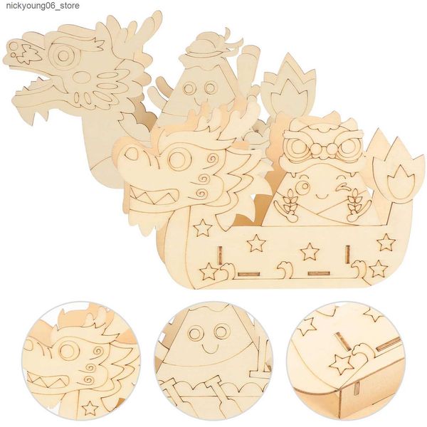 3D Puzzles 2 Sets 3D Ship Puzzle Toddler Toys Floatable Kids Gifts Wooden Puzzles for Boat Kit L240910