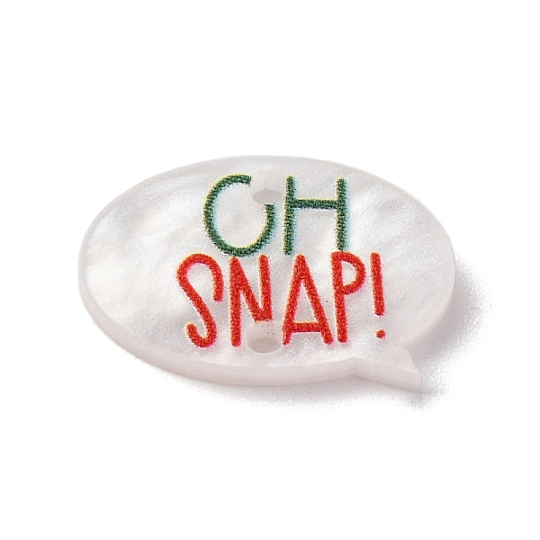 Charms de conector acrílico impresos con la palabra "oh snap" y tema navideño