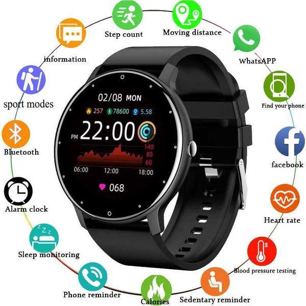 2023 Smartwatch Fl Touch Sn Watches Sport Fitness Tracker IP68 Waterproof Mti Dial Smart Watch for Men Wen Z241218