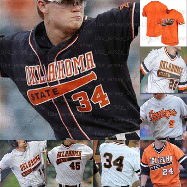 College Baseball Wears Baseball jerseys Oklahoma State Cowboys Hueston Morrill Christian Funk Carson McCusker Peyton Battenfield 46 Jordy Me