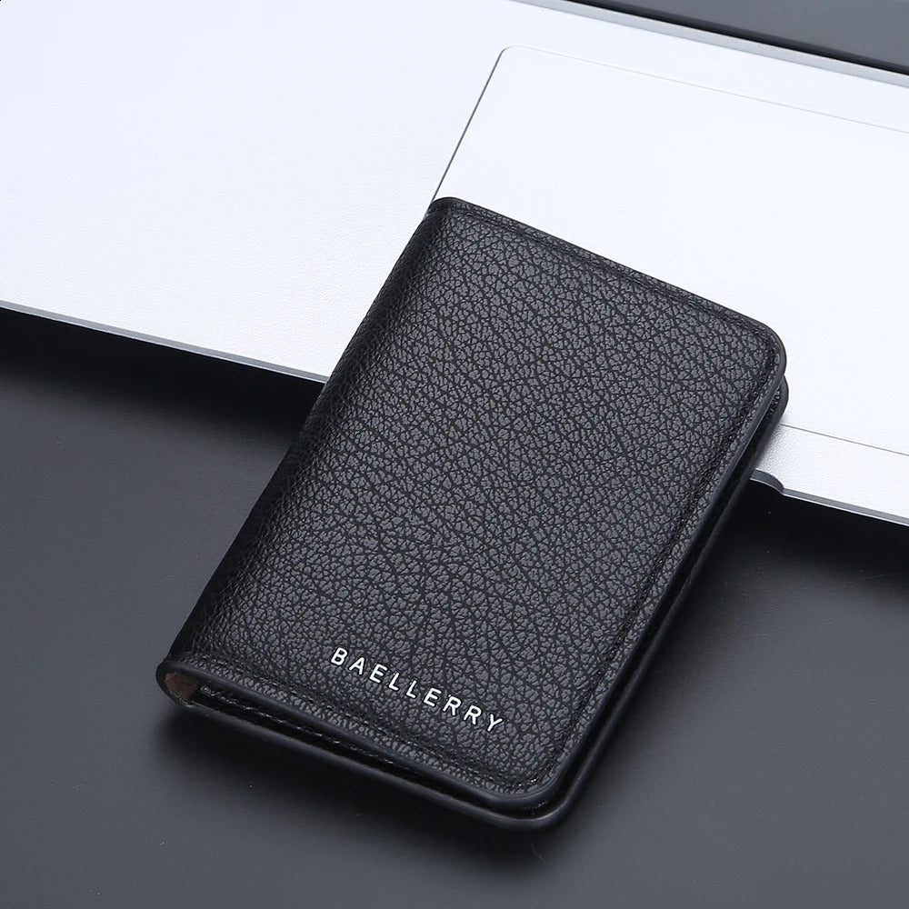 Baellerry Slim Compact Card Holder Wallet Men Soft Leather Mini Credit Card Holders Wallet for Men Small ID Card Case Cardholder 250120