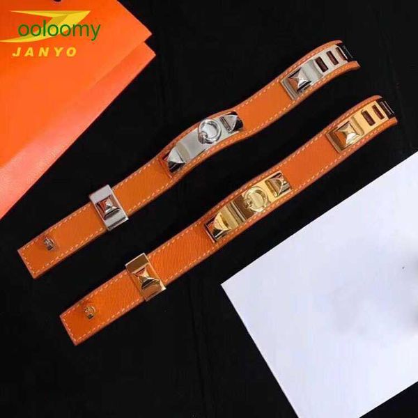 Hemres Designer Bracelet 2023 New Fashion Candy Color Women&#039;s Bracelet Versatile Leather Alloy Buckle N4CA