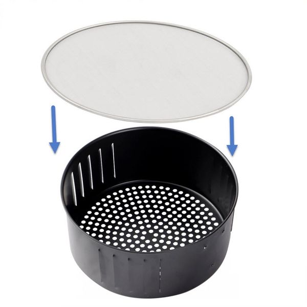 Other Kitchen Tools Air Fryer Pan Cover Oil Net Stainless Steel Oil Splatter Screen Anti Grease Splash Scald Proof Frying Bake Accessories 2