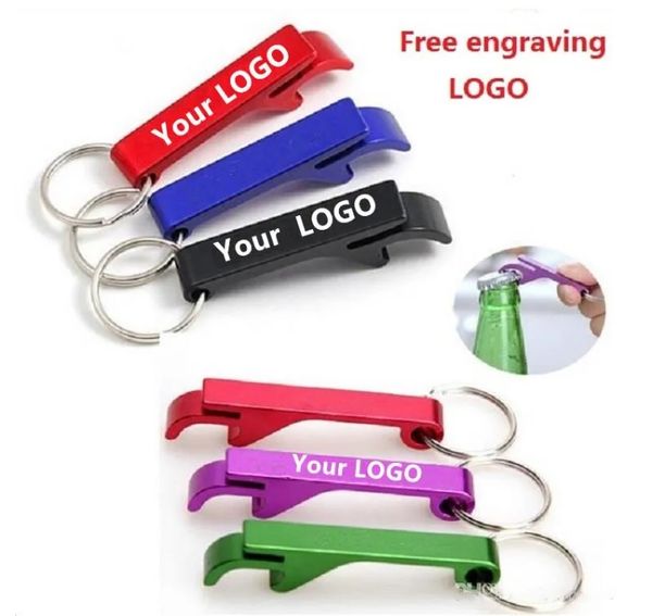 Tools Kitchen METAL ALUMINUM ALLOY KEYCHAIN KEY CHAIN RING WITH BEER BOTTLE OPENER CUSTOM Personalized,Laser Engraving For Free Openers