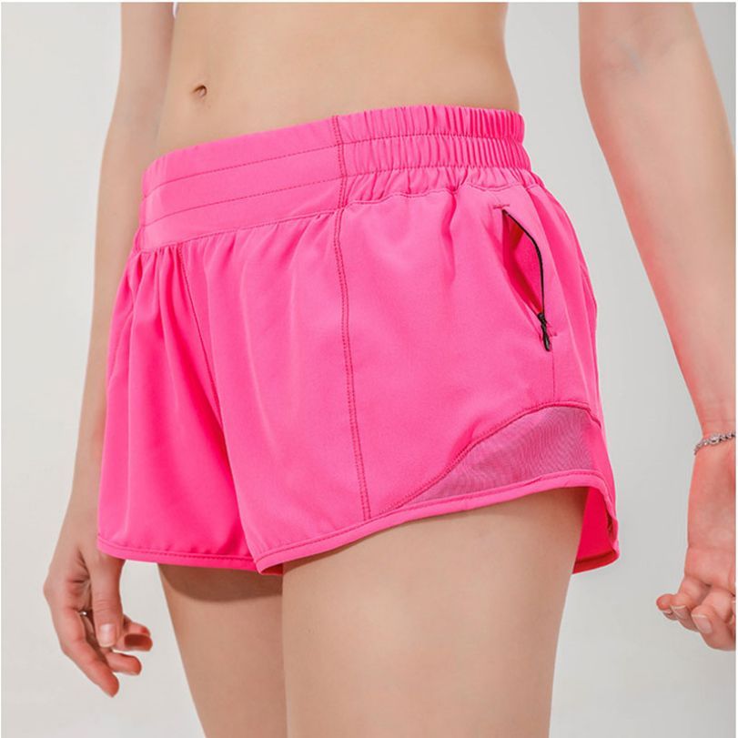 091 hot low rise shorts breathable quick-dry yoga shorts built-in lined sports short hidden zipper side drop-in pockets running sweatpants with cont