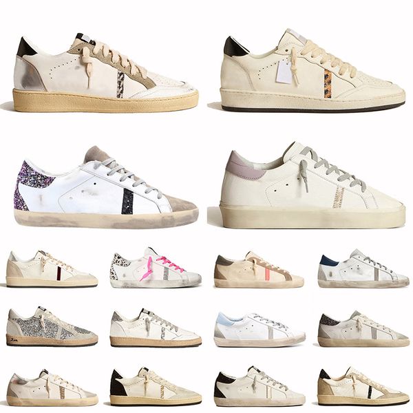 2025 New Fashion Super Ball Star Designer Casual Shoes Luxury Italy Brand Do-old Dirty Loafers Trainers Womens Mens Low Suede Flat Leather R