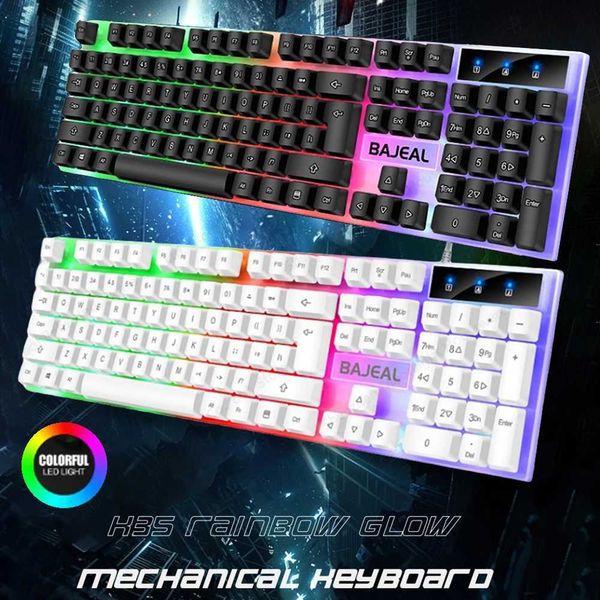 Keyboards 1.5m wired mechanical gaming keyboard RGB gaming keyboard 98 key RGB backlit USB PC wired keyboard CL250110