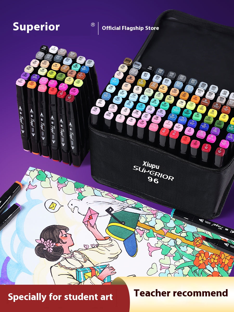 Shoup Official 3rd Generation Mark Pen Set - Student Color Oil-Based Double-Tipped Watercolor Pens