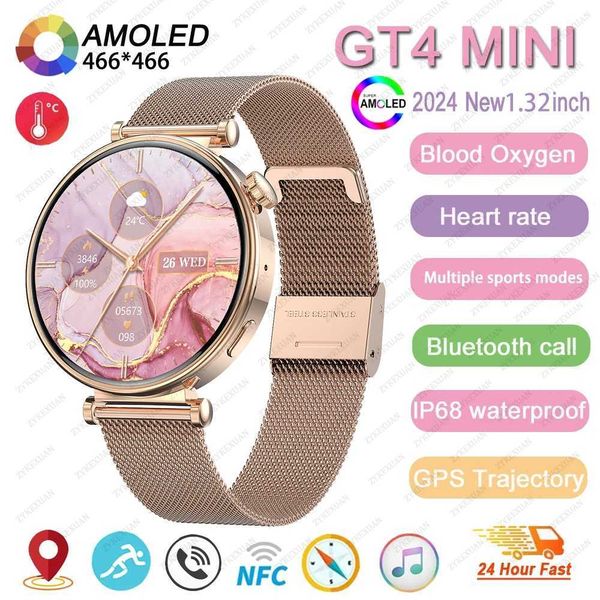 Smart Watches 2025 New Smart Watch Womens 1.32-inch 466 * 466 AMOLED HD Screen NFC IP68 Sports Waterproof Heart Rate Monitor Smart Watch Men