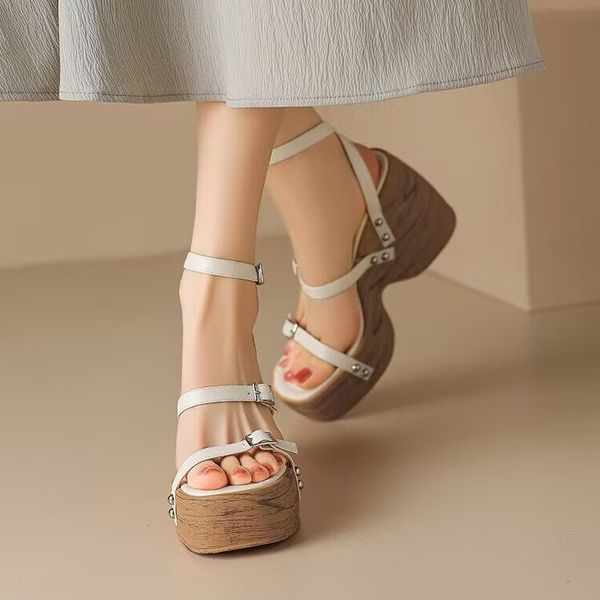 Women Platform Round Toe Height Increasing Sandals Woman Casual Roman Shoes Lady Summer Thick Sole Sandalias Mujer 2023