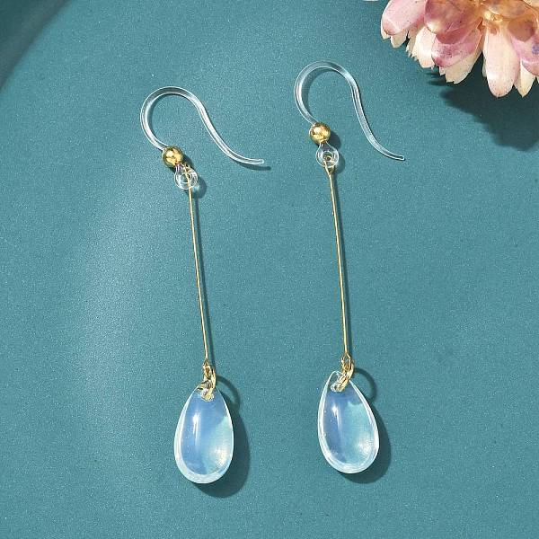 Boucles d'oreilles pendantes en résine et acier inoxydable 304 galvanisé