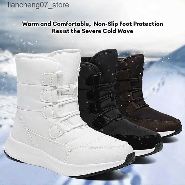 Casual Shoes New women snow boots waterproof white thick sole thickened boots plush warm women winter boots new fashion large size 36-42 J24