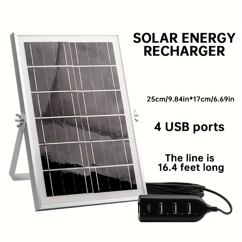 TEMU Portable Multi-interface Usb Solar Charger, Ideal For Fast Charging Of Smartphones And Tablets, Camping, Hiking, Fishing, And Emergency Use With