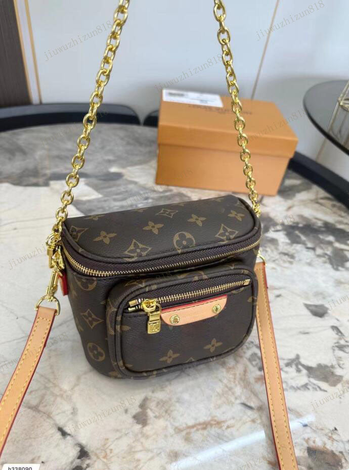 Mini Bumbag Designer Waist Bag Fanny pack Brown Flower Mens Bags Leather Crossbody Purses Messenger bum bag Men Leather Handbag Fashion Wallet