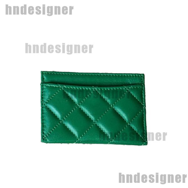 Lady Sheepskin Leather Wallet Designer Credit ID Card Holder Purse Money Bags Plaid Cardholder Case Woman Women Cowhide Caviar Mini Cards Ba