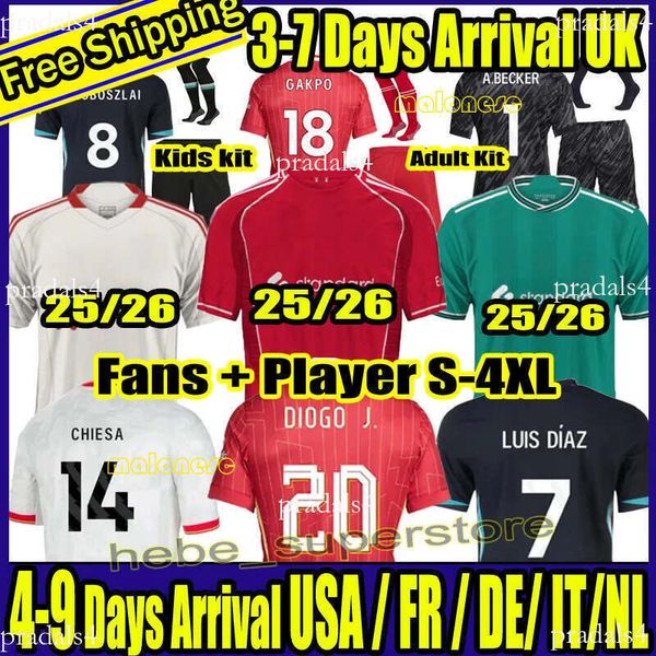 S-4XL 24 25 26 Szoboszlai soccer jerseys jersey 2024 2025 2026 goalkeeper dark gray Darwin Robertson Salah football shirts Adult kids wiht s