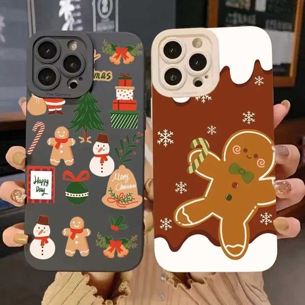 Suitable for iPhone 16 15 14 12 11 Pro Mini X XR XS 7 8Plus SE2 Luxury Cartoon Christmas Shockproof Silicone Soft Phone Cover Y241031