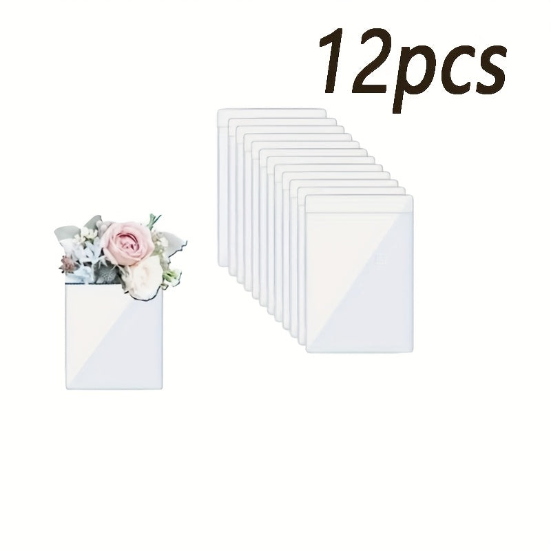 TEMU 12pcs Plastic Flower Trays For Pocket Corsages - Durable White Suit Jacket Chest Pocket Holders For Groomsmen, Weddings, Homecoming, Prom &