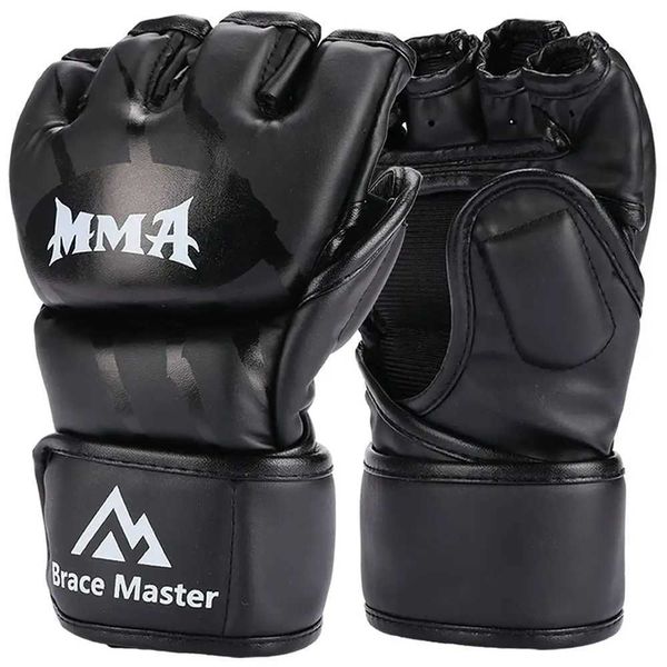 Half Finger Boxing Gloves PU ather MMA Fighting Kick Boxing Gloves Karate Muay Thai Training Workout Gloves Training Gear MenXJ241028