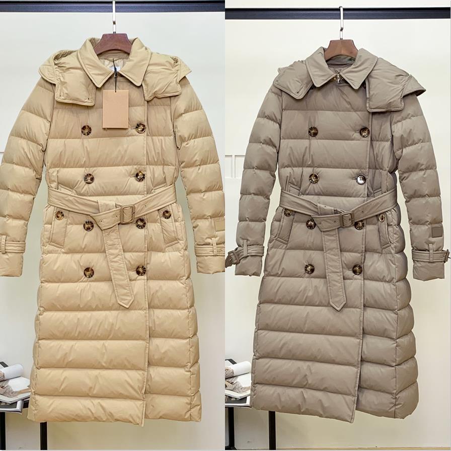 Womens Mid Long Down Coat Lightweight Warm Slim Fit Fashion Luxury Outerwear Natural White Goose Down Filling High Quality Elegant Winter Jacket