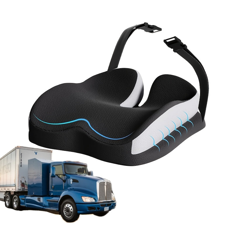 TEMU Extra Large Seat Cushion With Adjustable Straps - Ergonomic Support For Car, Office & Home Chair, Breathable Design For Long Sitting , Universal