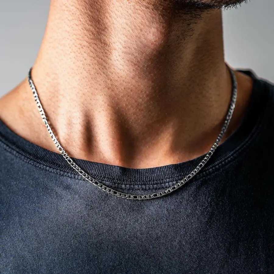 Fashion New Figaro Chain Necklace Men 3mm Stainless Steel Gold Color Long Necklace For Men Jewelry Gift Collar HombresX240919