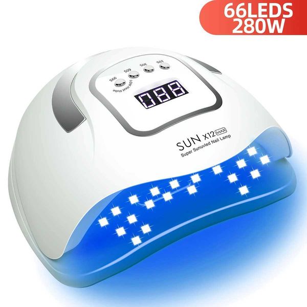 280W UV LED nail lamp for nail dryer nail drying lamp 66LED UV gel varnish with LCD display for nail salon M241123