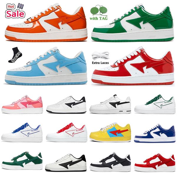 Designer Shoes Sneaker Mens Womens Low Patent Leather Black Orange Blue Green Red Camo Combo Pink Purple Shark Camouflage Skateboarding Jogg