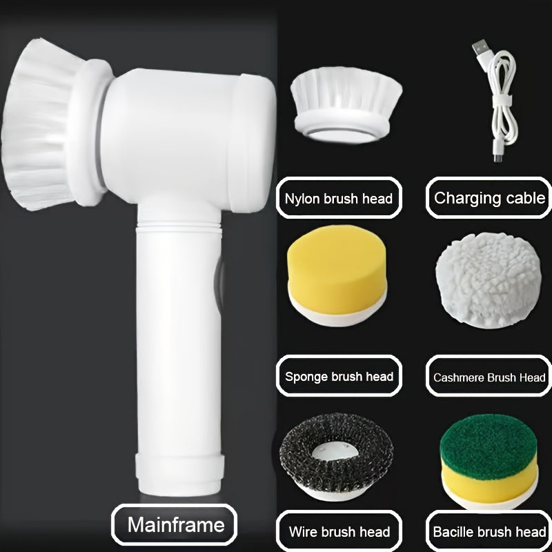 TEMU Electric Pot Brush For Household Kitchen, Handheld Fully Automatic Pot, Dish And Plate Scrubbing, Powerful In Removing Scale And Grease, To Oil,