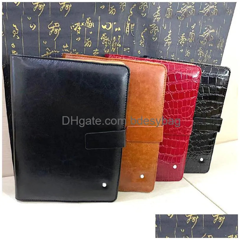 wholesale Notepads Classic Black -Brown Leather Er Agenda Handmade Note Book Luxurs Periodical Diary Business Notebook A5 Drop Delivery Office Dhwm7