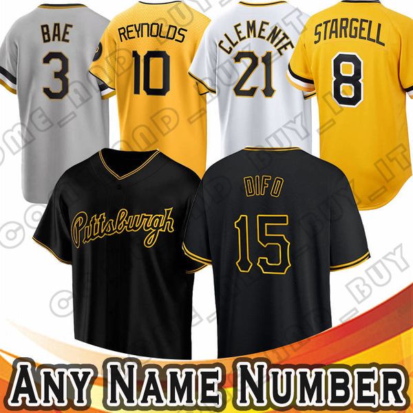 21 Roberto Clemente Baseball Jersey 8 Willie Stargell Oneil Cruz Johan Oviedo Jarlin Garcia Ji Hwan Bae Bryan Reynolds Pirates David Bednar