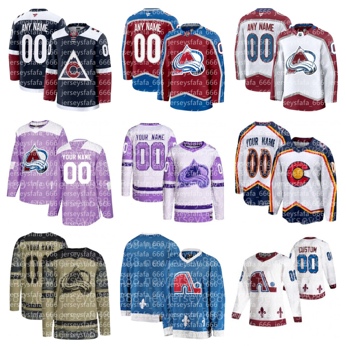 Nathan MacKinnon Colorado Avalanches Hockey Jersey Ross Colton Nikolai Kovalenko Ivan Ivan Josh Manson Joel Kiviranta Logan O&#039;Connors Parker Ra