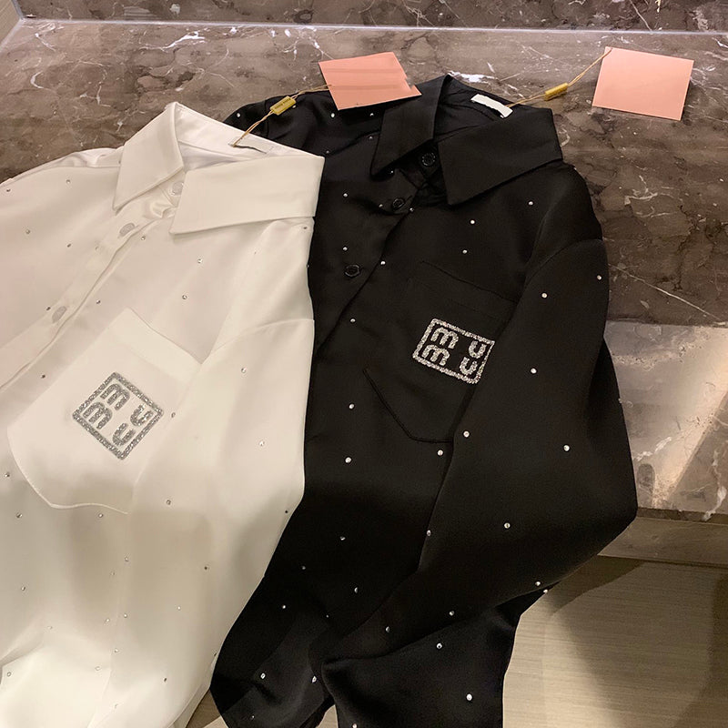 Brand Womens Designer Shirts Classic Style Clothing Trendy Letter Tops Black Shirt White Blouses -12 High Quality Clothes CRG2508142