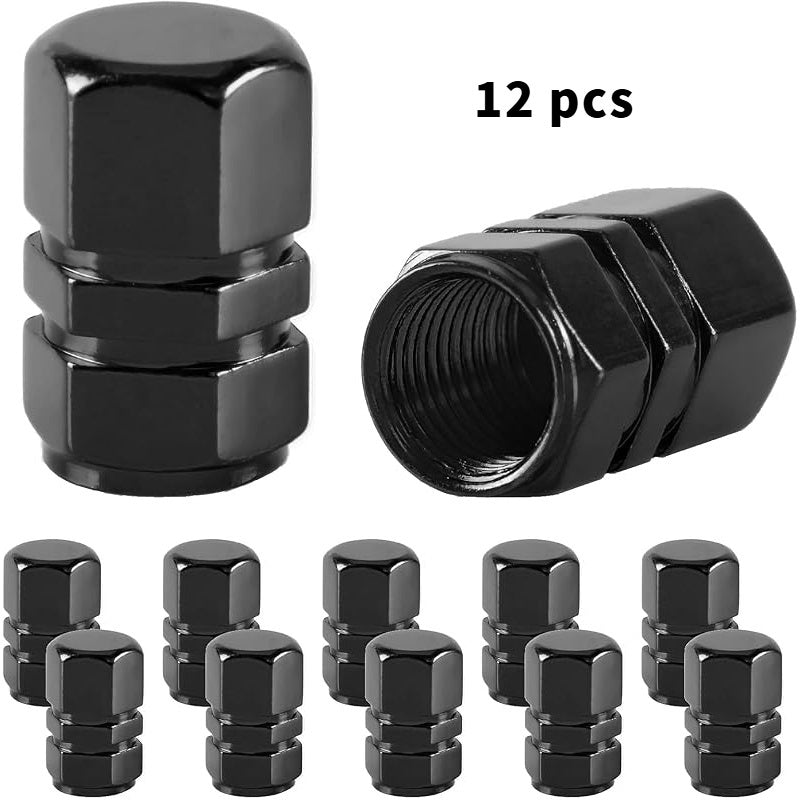 TEMU 12pcs, Valve Stem Caps Spare Parts Car Tire Valve Stem Caps, Air Caps Cover, Universal For Cars, Suvs, Bike, Trucks And Motorcycles-black Tire