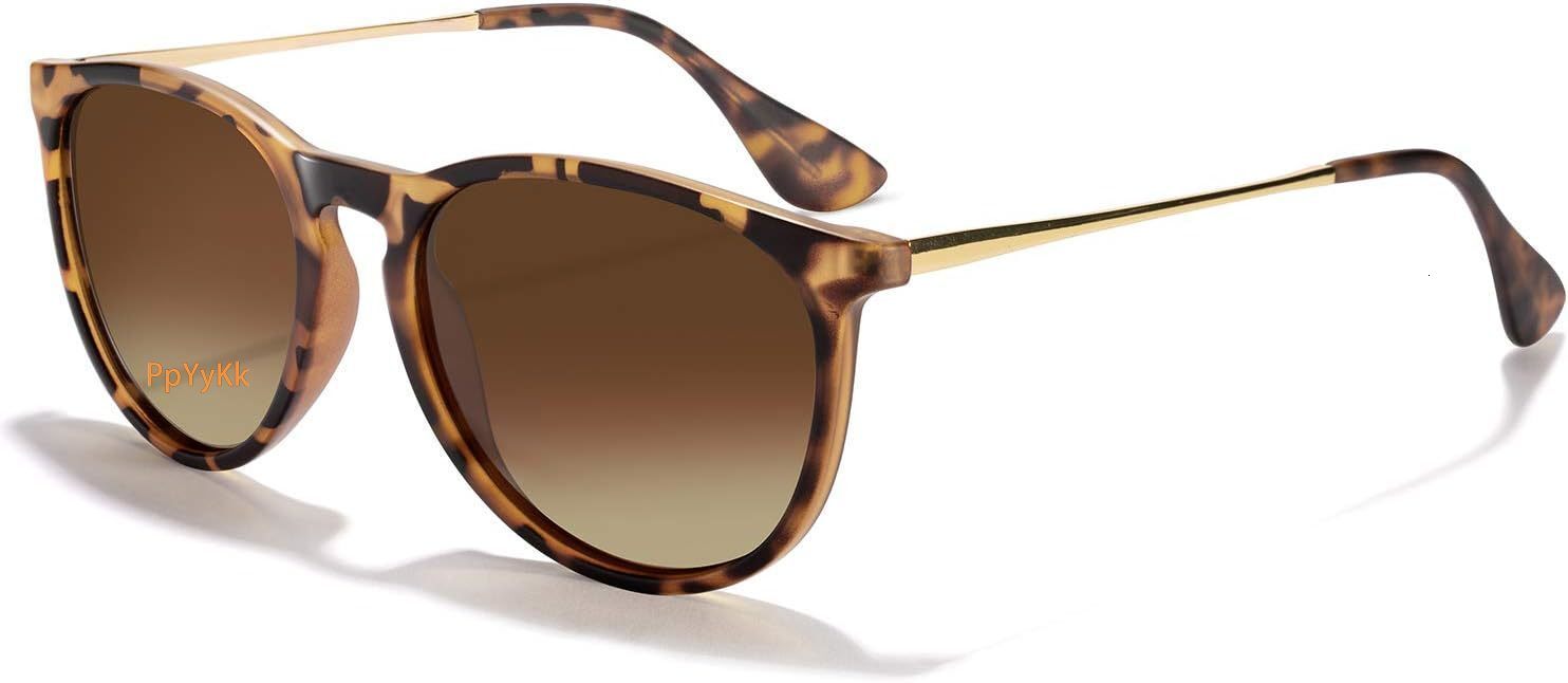 Polarized Designer Sunglasses for Women Men - Trendy 2025 Vintage Classic Retro Round Mirrored Lens Designer Style