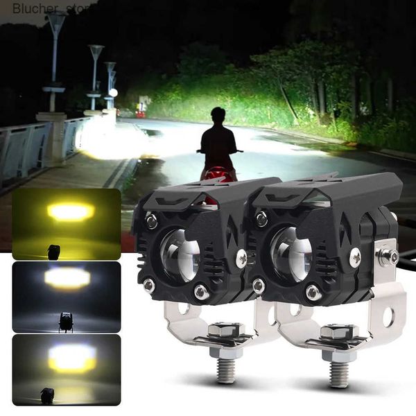 Projectors Motorcycle Super Bright LED Spotlight Explorer Headlight Auxiliary Projector Len DRL Light Moto Scooter Accessories Car Fog Bulb