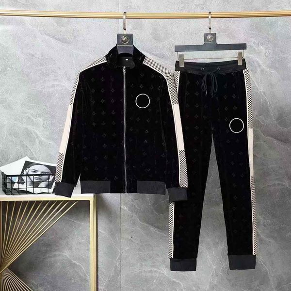 Men's Tracksuits Men Sportswear Set Sett Brand Mens Tracksuit Sporting Fitness Clothing Duas peças Long Sve Jaqueta + Calça Casual Trech Sui