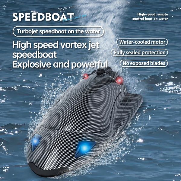 FY011 High Speed Turbojet Speedboat 390 Brushed Motor Remote Control Boat Model Racing Competition Water Toy For Kids Gifts 250102