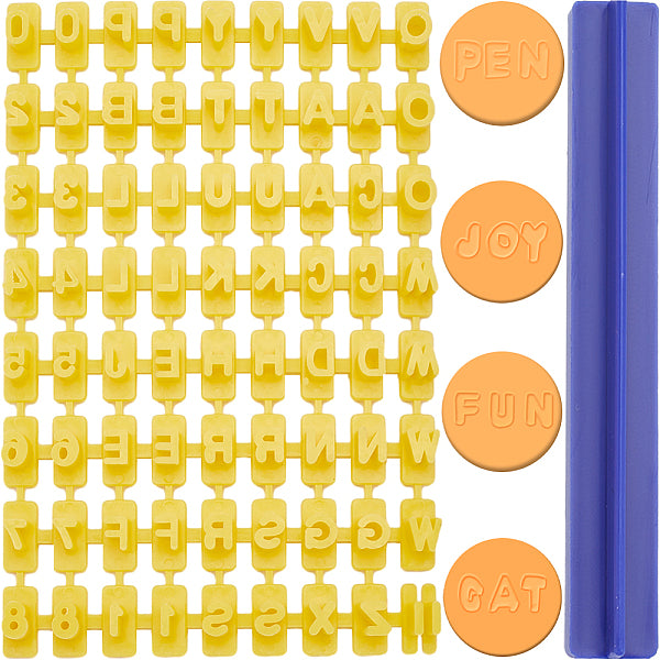 PP Plastic Letter A-Z Cookie Impress Embosser Cutter