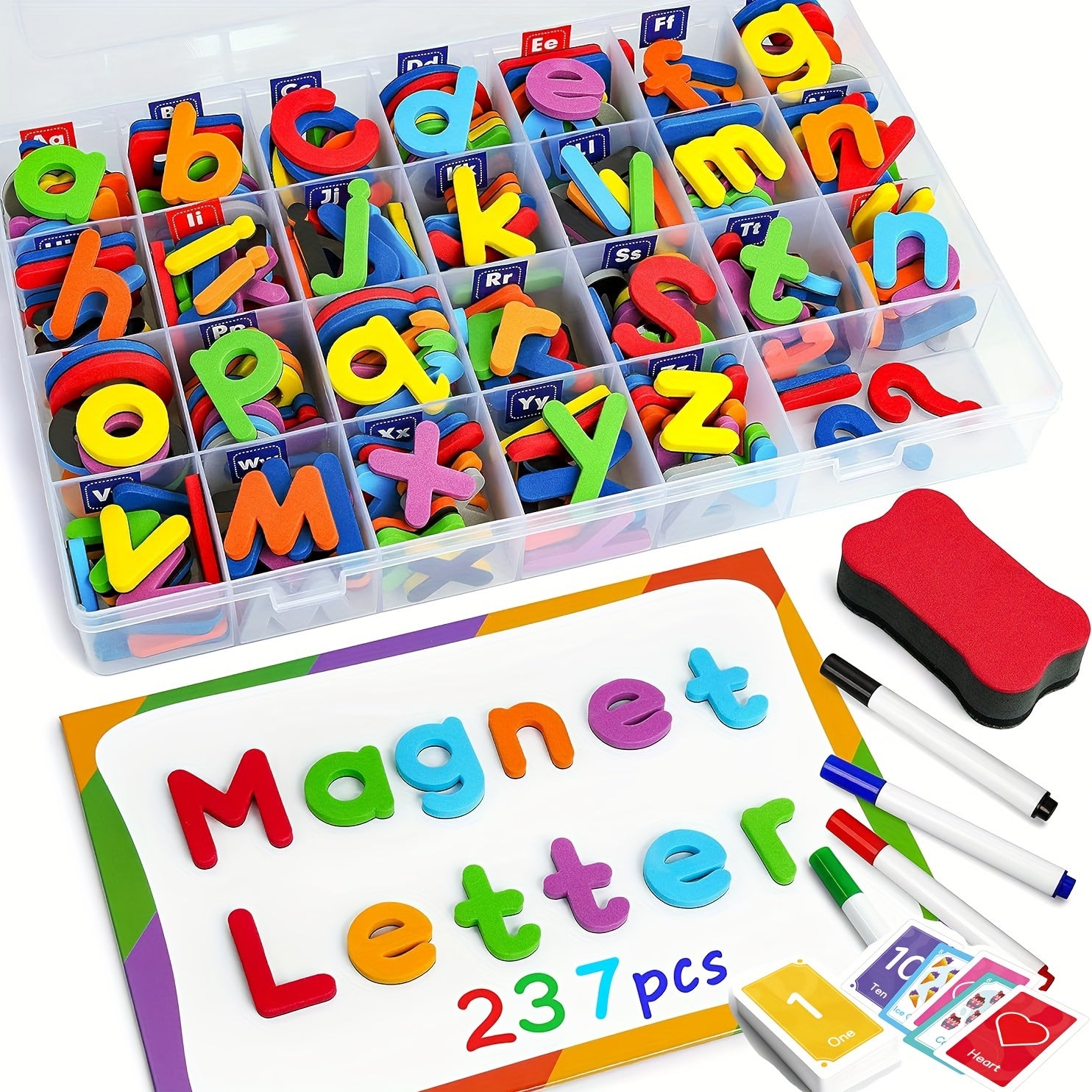TEMU Classroom Alphabet Kit Colorful 237 Double Panels - Foam Alphabet Preschoolers Toddler Spelling And Learning - Refrigerator Magnets Abc