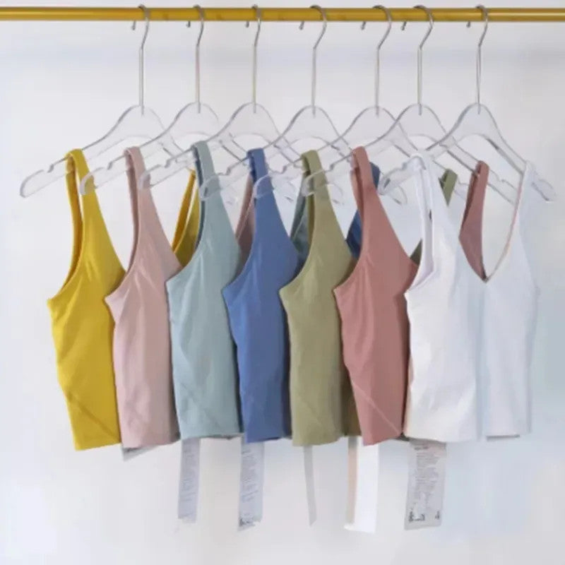 Women&#039;s Yoga Bra align tank lingerie Summer top U-shaped Y-shaped No Steel Ring Built-in Chest Pad Sports Bra for Women Gym Sleeveless Fitness