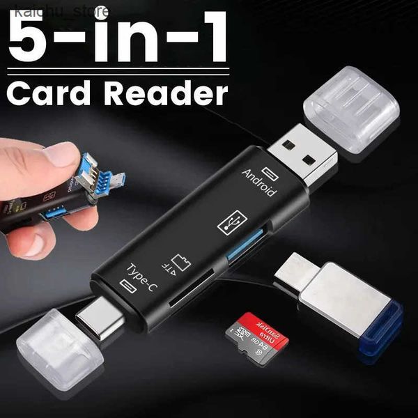 Cards Stick 5-in-1 Type C Multi functional USB Micro TF SD Memory Card Reader for Mobile Phone Computer Smartphone Dock OTG Adapter J241212