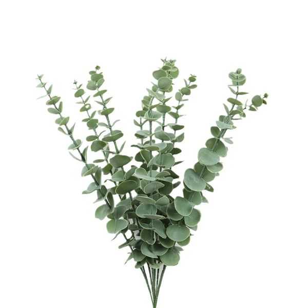 50Pcs Plastic Eucalyptus Leaves Fake Plants Flower Material For Wedding Flower Wall Home Decoration Greenery Plant Leaf Decor