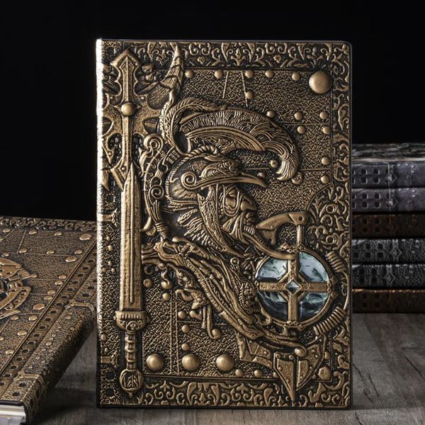 A5 Vintage Notebook Embossed God of War Diary PU Cover 100 Sheets Writing Notepad 200 Pages Office Souvenir Gifts 240808
