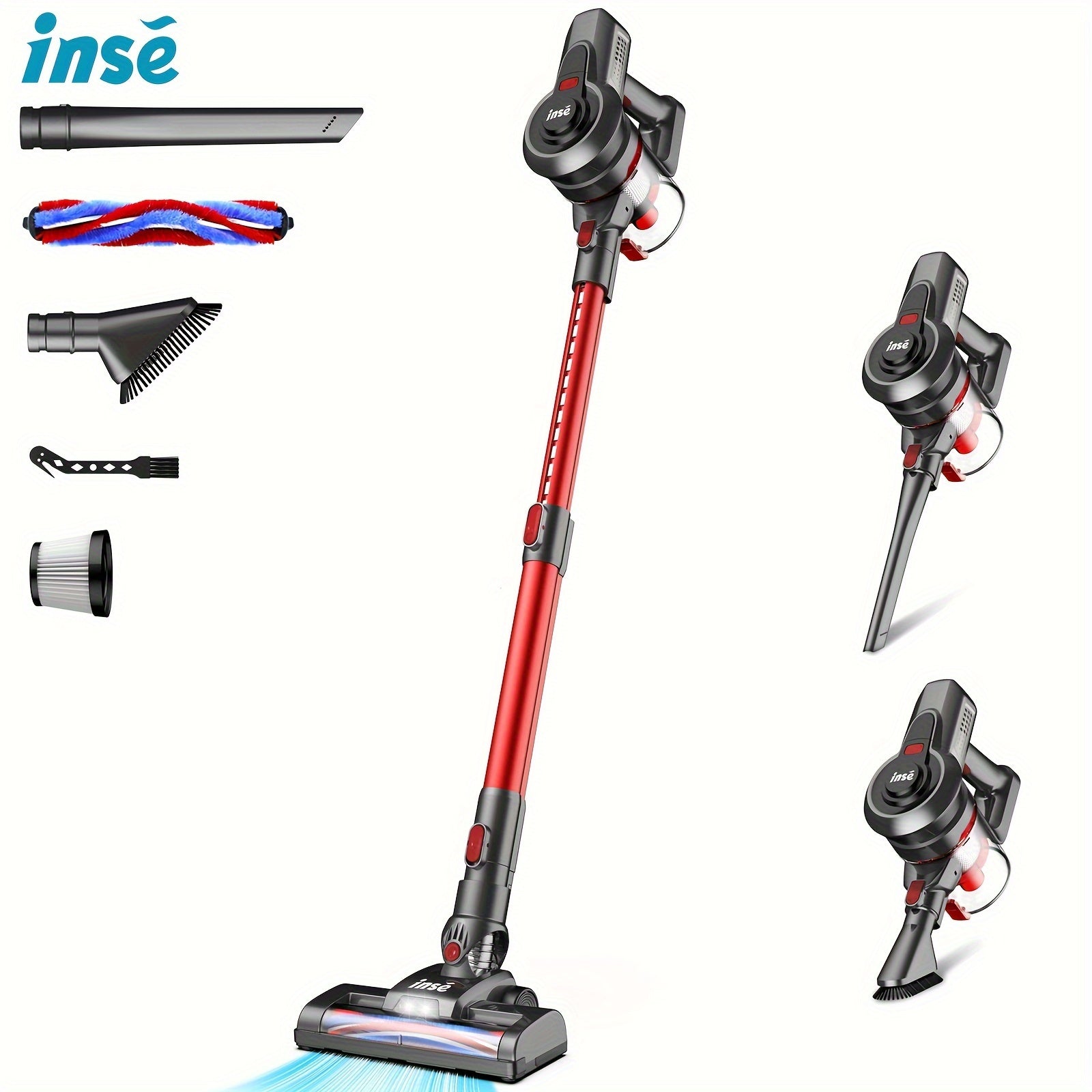 TEMU Inse Cordless Vacuum Cleaner For Home N650, 6-in-1 Powerful Stick Vacuum, Cleaner With 2200mah Battery Up To 45 Mins , Lightweight Handheld