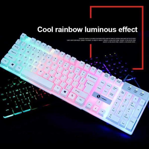 Keyboards Gaming Membrane Keyboard Wired 104 Keys Keyboard With LED Backlit Waterproof Electronic Keyboard For Computer Laptop Gamer y240910
